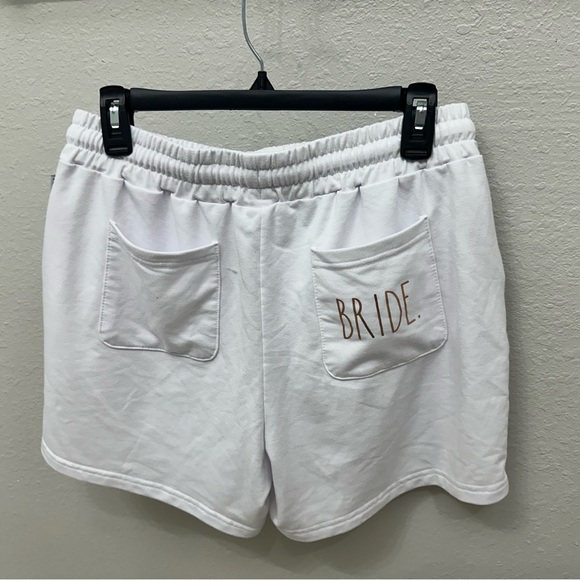 Rae Dunn “BRIDE” Drawstring Shorts Lounge Sweatshorts Bachelorette Honeymoon - Picture 3 of 9